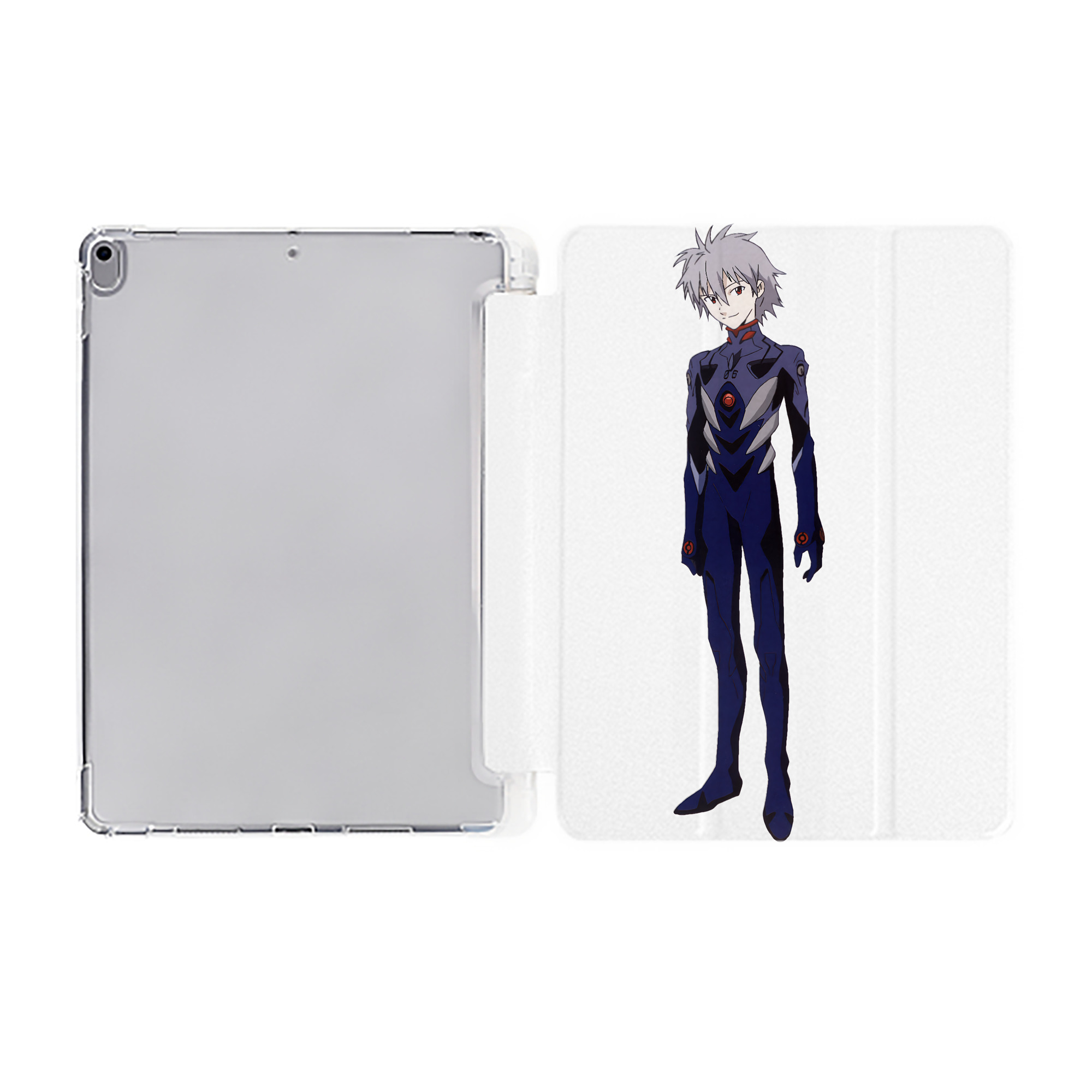 （画像用） EVA 新世紀エヴァンゲリオン IPad ケース ペン収納付き 三つ折りスタンド PUレザー×シリコン 対応機種9.5/10.5/10.9インチ